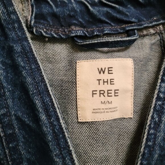 Free People Mathis Denim Jacket Womens M Boho Chic Chore Coat Country Rustic - Picture 5 of 9